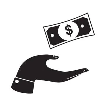 Hand Receiving Money Note Stock Illustration