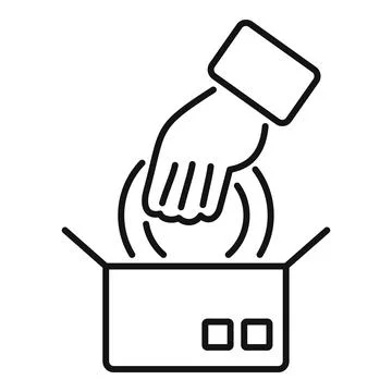 Hand receiving package from open delivery box 스톡 일러스트