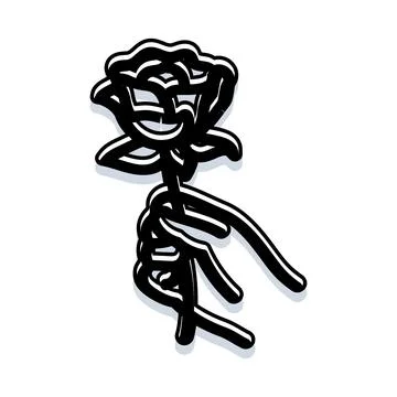 Hand receiving rose vector illustration for romance concept Stock Illustration