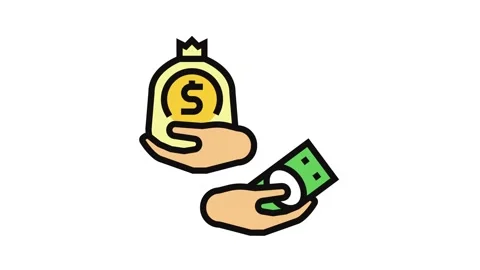 Hand receiving small vs large paycheck Stock Footage 326114633
