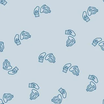 Hand receiving small vs large paycheck line seamless pattern Stock Illustration