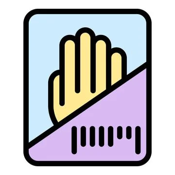 Hand recognition icon vector flat Illustrazione stock