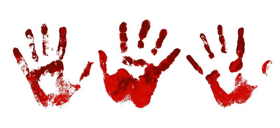 Hand in the red blood. Stock Illustration