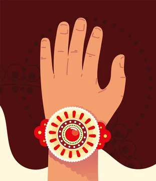 Hand with red bracelet Stock Illustration