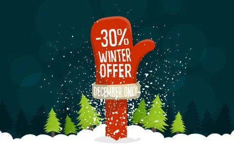 Hand in red mitten Stock Illustration