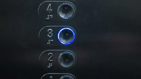 Hand With Red Nail Polish Presses Number Three Elevator Button Stock Footage 320130528