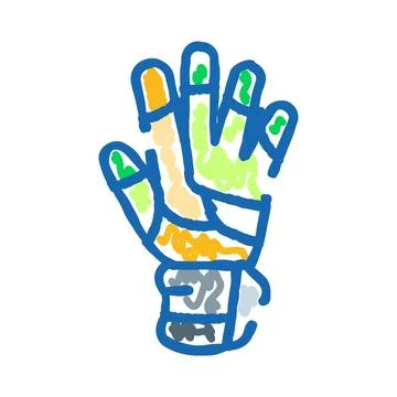 Hand reflexology map exploring pressure points therapy Stock Illustration