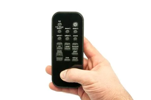 Hand with a remote control Stock Photos