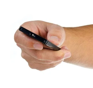 Hand with remote control on white Stock Photos