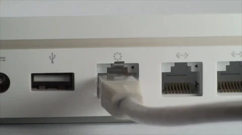 Hand Removing Ethernet Cable From A Router Isolated On White, Wired Close Up Vídeos de archivo 41847074