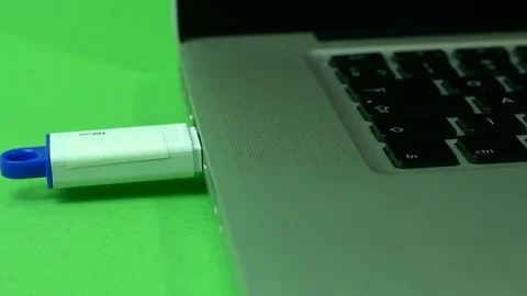 Hand Removing Memory Stick From Laptop, Green Screen, Detail Stock-Footage 73783086