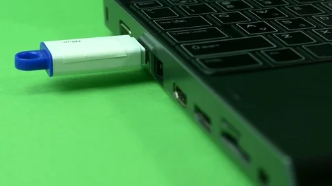 Hand Removing Memory Stick From Laptop, Green Screen, Detail Stock Footage 73783094