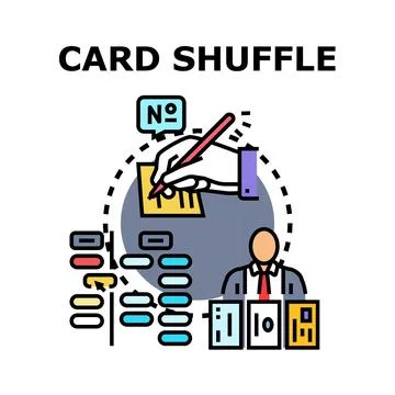 Hand reorganizing data cards and workflow process Stockillustratie