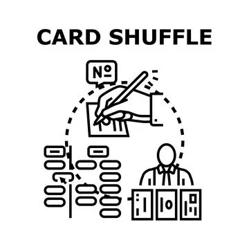 Hand reorganizing data cards and workflow process Stock Illustration