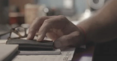 Hand Resting on Desk 4K Stock Footage 146247099