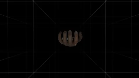 Hand Reveals Hologram Word-ALGORITHM Stock Footage 98320559