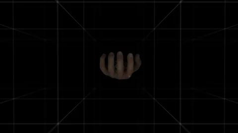 Hand Reveals Hologram Word-API Stock Footage 98320616