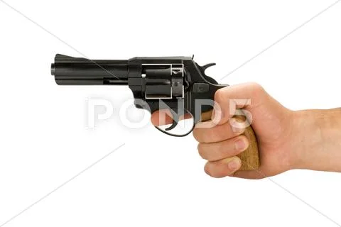 Hand with revolver Stock Photos