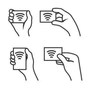 Hand with RFID Card set. イラスト素材