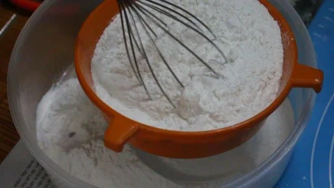 Hand with rice flour Stock Footage 91247746