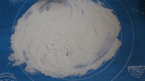 Hand with rice flour Stock Footage 91248796