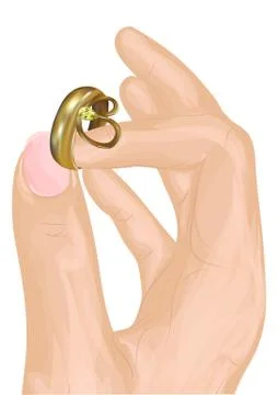 Hand with ring Stock Illustration