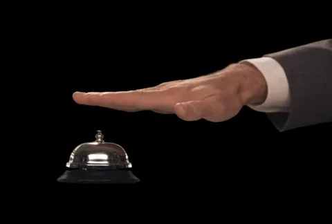 Hand Rings Bell Stock Footage 754640