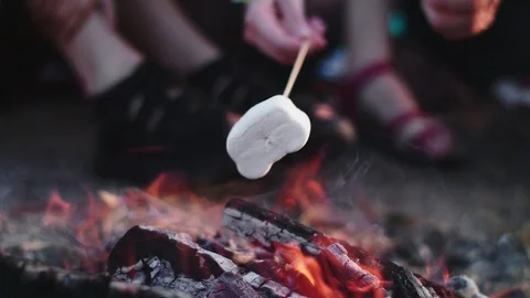 Hand roasted marshmallows 库存影片 94840806