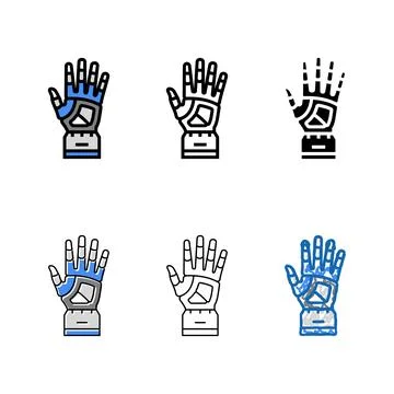 Hand robot pack color icon vector Stock Illustration