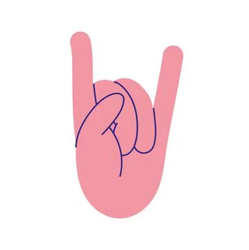 Hand rock and roll gestures Stock Illustration