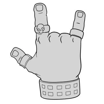 Hand in Rock gesture Stock-Illustration