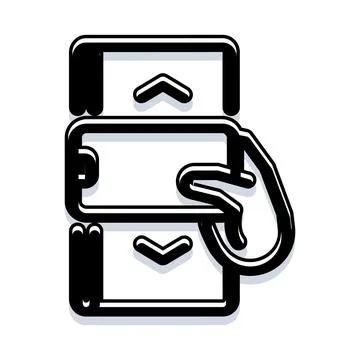 Hand rotating smartphone screen orientation icon Stockillustratie