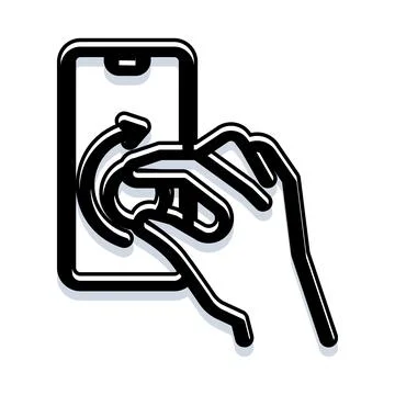 Hand rotating smartphone screen using touch gesture Stock Illustration