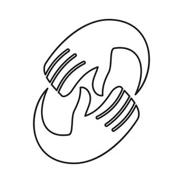 Hand Rotation Commitment Teamwork Together Outline Logo 스톡 일러스트