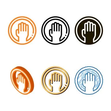 Hand round frame icon vector edition outline イラスト素材