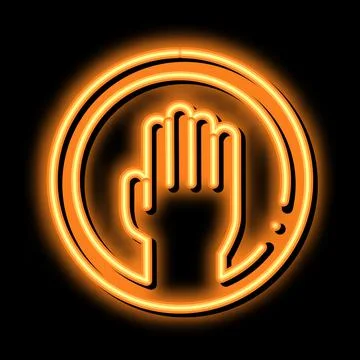 Hand Round Frame neon glow icon illustration Illustrazione stock