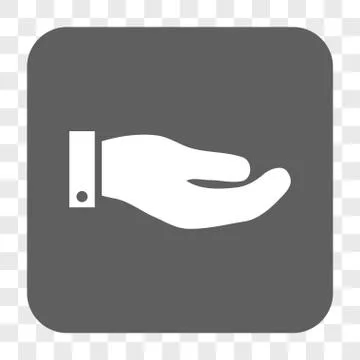 Hand Rounded Square Button Illustrazione stock