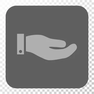 Hand Rounded Square Button Illustrazione stock