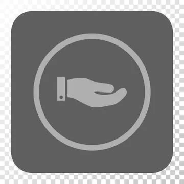 Hand Rounded Square Button Illustrazione stock