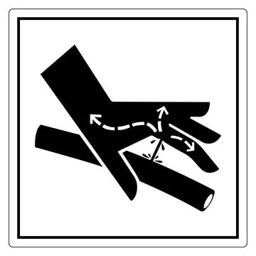 Hand Safety with Sharp Objects Warning Sign Illustrazione stock