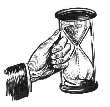 Hand with sand clock Stock Illustration