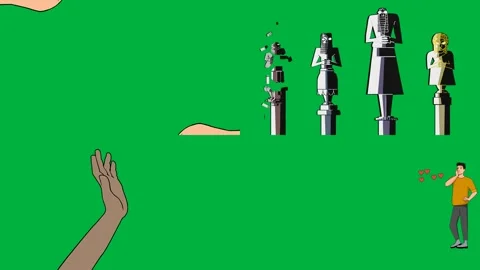 Hand sand robot dog on green screen Chroma key cartoon 4k Elements hand Stock Footage 309641112