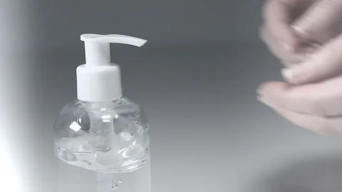 Hand sanitize dreamy effect Stock Footage 127592432