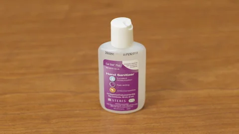 Hand Sanitizer Bottle Stock Footage 164865726