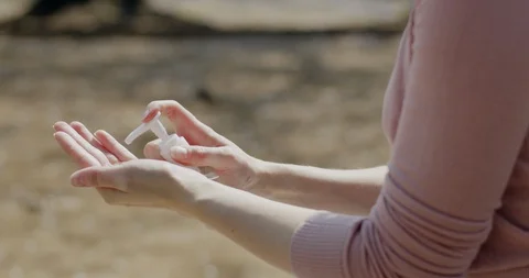 Hand sanitizer Stock Footage 128035763