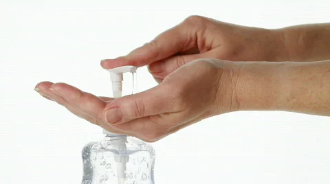 Hand Sanitizer Gel Pump Protect Against Coronavirus Covid 19 Stock Footage