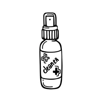 Hand sanitizer. hand drawn vector illustration Stock Illustration