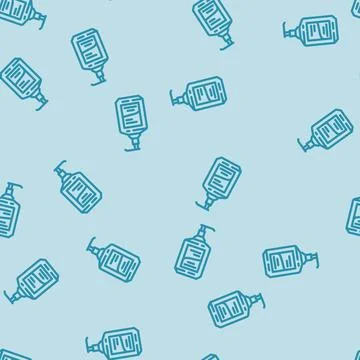 Hand sanitizer hygiene line vector seamless pattern イラスト素材