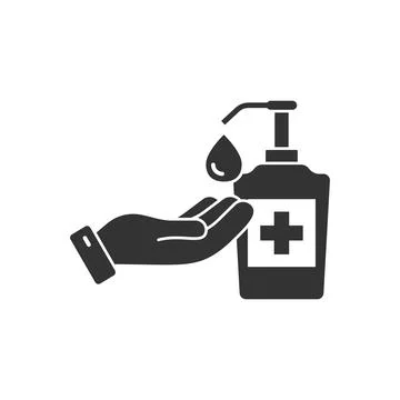 Hand sanitizer icon in flat style. Antiseptic bottle vector illustration on i Illustrazione stock