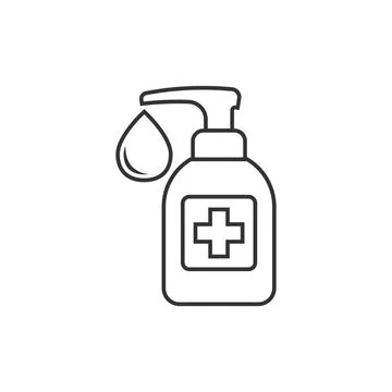 Hand sanitizer icon in flat style. Antiseptic bottle vector illustration on i Illustrazione stock